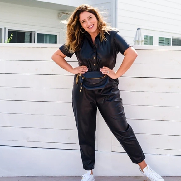 Smash + Tess Pants - Smash + Tess Midnight Mood Romper in faux leather NWOT size XXXL